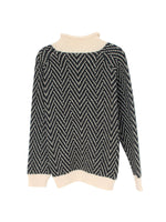 Load image into Gallery viewer, High Neck Long Sleeve Colorblock Knit Sweater Women N6H274