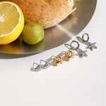 Load image into Gallery viewer, Geometric Zircon Studs Steel Gold-Plated S5P148
