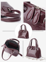 Load image into Gallery viewer, Burgundy Stone Texture Shell Bag Women N6C036