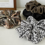 Load image into Gallery viewer, Leopard Print Satin Large Scrunchy Women S5P767