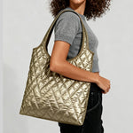 Load image into Gallery viewer, Quilted Puffer Tote Bag Space Cotton Shoulder Purse S5P797