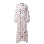 Load image into Gallery viewer, Heart Textured Print Patchwork Long Dress Women N6A061