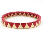 Load image into Gallery viewer, Rainbow Triangles Bracelet Modular Gold Enamel S5P050