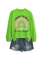 Load image into Gallery viewer, I Want to Be a Schwa Rainbow Cutout Sweatshirt N6H044