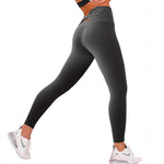 Load image into Gallery viewer, Knit Fleece Lined Leggings Women Dark Gray Marl N5A489