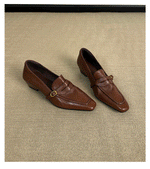 Load image into Gallery viewer, Square Toe Chunky Heel Loafers Women N6C149