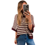 Load image into Gallery viewer, Color Block Crew Neck Oversized Sweater Women N6B087