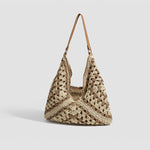 Load image into Gallery viewer, Hand Woven Straw Tote Polyester Lining S5P312