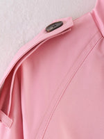 Load image into Gallery viewer, Loose Belted Double-Breasted Stand Collar Coat Women N6H125