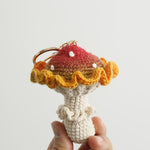 Load image into Gallery viewer, Hand Crochet Mushroom Keychain Cotton Yarn Charm N6G042