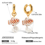 Load image into Gallery viewer, Geometric Pearl Studs Steel Plated Fadeproof S5P160