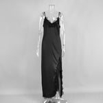 Load image into Gallery viewer, Lace Patchwork Spaghetti Strap Long Dress Women N6A060