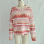 Load image into Gallery viewer, Striped Rainbow Sweater Women Color Gradient Faux N5A865