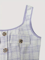 Load image into Gallery viewer, Purple A Line Belted Umbrella Dress Women N5A920