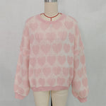 Load image into Gallery viewer, Short Knit Sweater Women Sweet Heart Jacquard N5A873