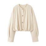 Load image into Gallery viewer, PU Single Button Round Neck Jacket Women N6A152