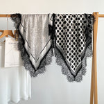 Load image into Gallery viewer, Vintage Lace Trim Satin Square Scarf 70cm Women N6H121