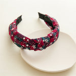 Load image into Gallery viewer, Womens Christmas Plaid Snowflake Knot Headband N6K124