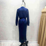 Load image into Gallery viewer, Two Piece Set Women Draped Shirt Pleated SkirtN5A904