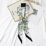 Load image into Gallery viewer, Faux Silk Printed Ribbon Scarf M5A239