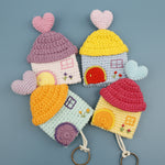 Load image into Gallery viewer, Sweet Hand Crochet Colorful House Key Case Yarn Charm N6G044