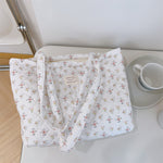 Load image into Gallery viewer, Pastel Floral Quilted Tote Bag Women Large S5P649