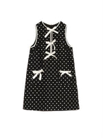 Load image into Gallery viewer, Polka Dot Sleeveless Dress with Bow Women N6D143