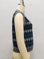 Load image into Gallery viewer, Vintage Jacquard Knit Vest V Neck Button N6A166