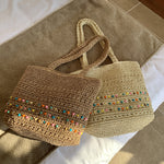 Load image into Gallery viewer, Large Capacity Straw Woven Beach Tote Shoulder Bag N6A087