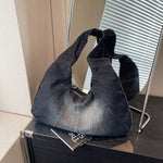 Load image into Gallery viewer, Women's Denim Shoulder Baguette Bag N6J194