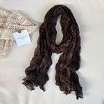 Load image into Gallery viewer, Botanical Print Crinkle Scarf M5A210