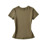 Load image into Gallery viewer, Fitted Round Neck Short Sleeve T-shirt Women N6D086