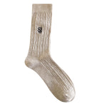 Load image into Gallery viewer, Cable Letter Crew Socks Women Cotton Stackable M5A305