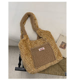Load image into Gallery viewer, Lamb Wool Tote Bag Women Large Capacity Shoulder Bag S5P723