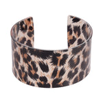 Load image into Gallery viewer, Acrylic Leopard Print Geometric Open Cuff Bangle N6F284
