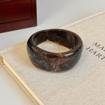 Load image into Gallery viewer, Asymmetric Acrylic Wide Bangle Resin Artisan S5P257