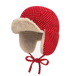 Load image into Gallery viewer, Polka Dot Reversible Ear Flap Hat Faux Shearling M5A312