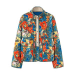 Load image into Gallery viewer, Geometric Love Quilted Jacket Women Teal Blue N5A572