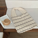 Load image into Gallery viewer, Wave Knit Tote Bag Women N6C054