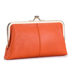 Load image into Gallery viewer, Genuine Leather Long Clutch with Snap Closure N6B198