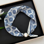 Load image into Gallery viewer, Women's Polyester Faux Silk Polka Dot Neck Scarf N6J149