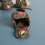 Load image into Gallery viewer, Crochet Mushroom Earphone Case Square Mini Pouch N6G046