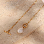 Load image into Gallery viewer, Baroque Freshwater Pearl Cross Chain Necklace N6H169