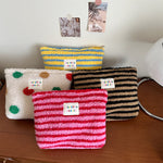 Load image into Gallery viewer, Polka Dot Faux Fur Makeup Bag Women Large Capacity S5P859