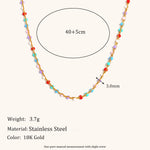 Load image into Gallery viewer, Bohemian Enamel Bead Chain Steel Gold Plated S5P225