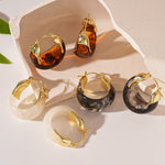 Load image into Gallery viewer, Resin Hoop Earrings Vintage U Shape Geometric Drip N6F078