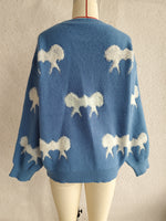 Load image into Gallery viewer, Bow Color Block Sweater Women Sweet Knit Round Neck N5A862