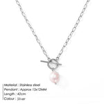 Load image into Gallery viewer, Baroque Freshwater Pearl Cross Chain Necklace N6H169