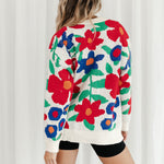 Load image into Gallery viewer, Oversized Floral Embroidered Sweater Women N5A854