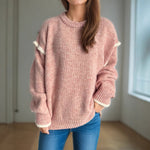 Load image into Gallery viewer, Color Block Loose Fit Sweater Women Oversized N5A836
